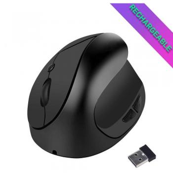 Ratón Vertical inalámbrico Ricaricabili, 2,4 G, inalámbrico, ergonómico, con 4 Niveles Ajustables dpi para portátil, PC, computadora, Escritorio, Ordenador portátil