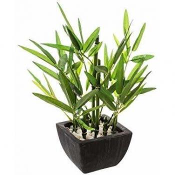 Bambú Artificial en Maceta de Cerámica - Altura 26 cm - Atmosphera