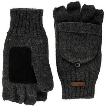 Barts Haakon Convertible Wool Mittens for Men - Black