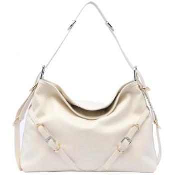 Givenchy Voyou Medium Leather Shoulder Bag in Beige