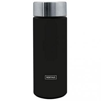 Termo Doble Pared Negro para Infusiones 300ml con Filtro de Acero Inoxidable
