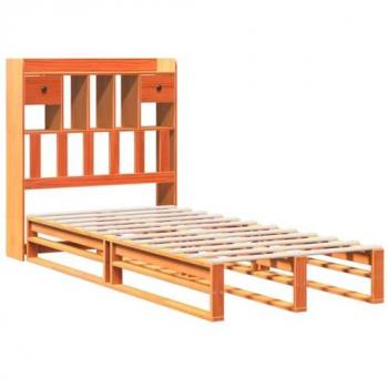 Sofá cama libro sin colchón madera maciza marrón 90x200 cm