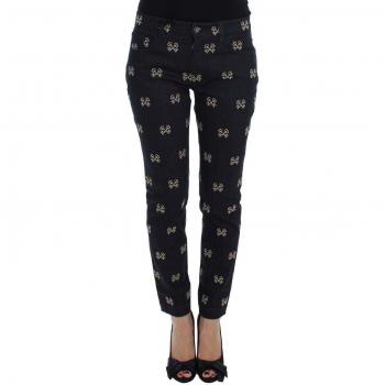 Dolce & Gabbana Blue Key Embroidered Slim Fit KATE Jeans - IT40|S