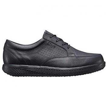 Joya Boston Men's Black Authentic Leather Casual Lace-Up Sneakers