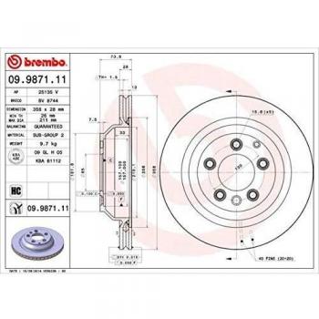 Brembo 09987111 Discos de Freno con Recubrimiento UV, Set de 2