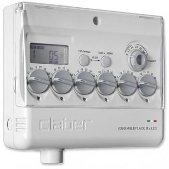 Programador de Riego Electrónico Claber 8060 LCD Multiples Zonas DC 9V con Temporizador de 5 a 60 Minutos