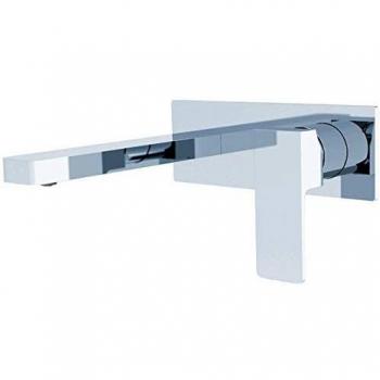 ZUKKI Copper Bathroom Sink Faucet Single Hole Wall Mounted Brass Basin Mixer Taps Basin Sink Mixer Tap Wall Taps Hot and Cold Spout Wall Faucet Bathroom Faucet 3015-07A CHROME