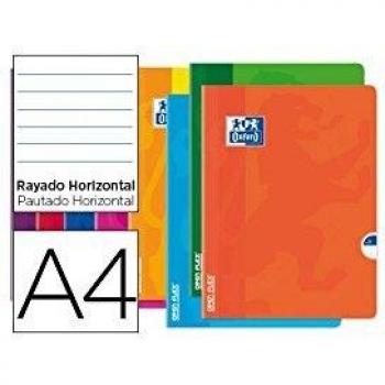 Libreta Escolar Oxford DIN A4 48 hojas Rayado horizontal Colores Surtidos