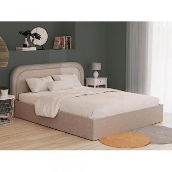 Canapé abatible 160 x 200 cm - Tela de rizo beige + colchón FIREZA