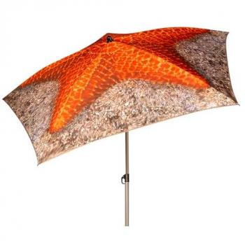 Sombrilla de Playa Aktive Starfish Ø180cm Inclinable UV40 con Funda, Mástil de Acero, Tejido Poliéster, Regulable en Altura