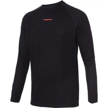 Camiseta interior térmica de hombre Trangoworld TRX2 Wool Pro, manga larga, color negro