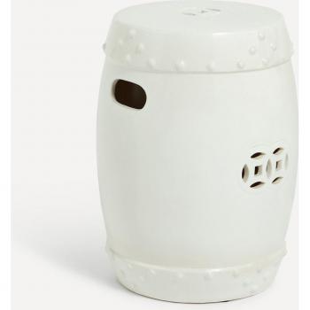 Mesa auxiliar de cerámica Hanoi con diseño oriental y patas metálicas - El Corte Inglés
