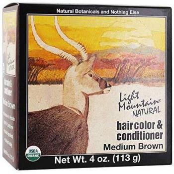 Light Mountain Natural Hair Color & Conditioner, Medium Brown, 4 oz