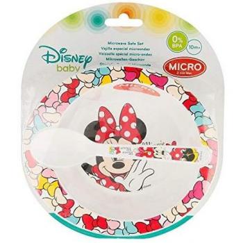 Stor SET MICRO BABY 2 PCS. (CUENCO Y CUCHARA) MINNIE MOUSE - DISNEY - COLOR BOWS, negro ST-45378