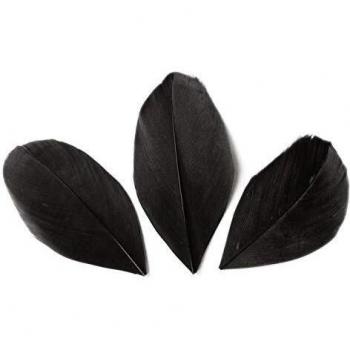 Bolsa de 50 plumas cortadas negras de 60 mm para manualidades