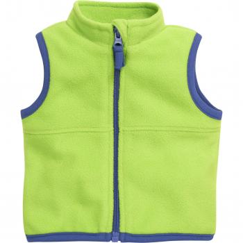 Schnizler Fleece-Weste Farbig abgesetzt Chaleco, Verde