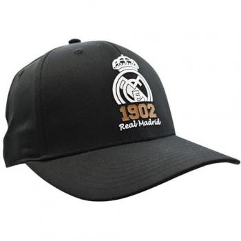 Gorra Real Madrid Adulto Licencia Oficial Color Negro con Escudo y Logo Nº43
