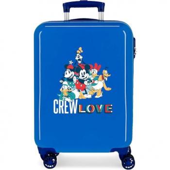 Maleta de Cabina Disney Mickey Crew Love 55cm Rígida 4 Ruedas Azul 34L