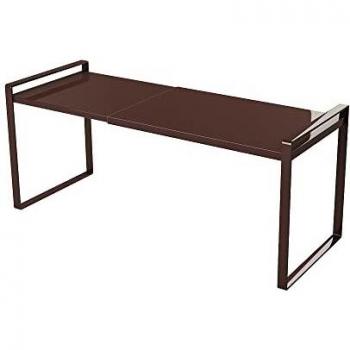 Taotigzu El estante de almacenamiento de metal extensible es para gabinetes de cocina, encimeras, cocina, alimentos y utensilios, podría ahorrar espacios, blanco