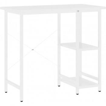 Escritorio para ordenador de MDF y metal blanco 80x40x72 cm