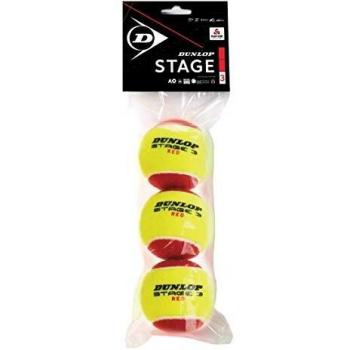 DUNLOP Stage 3 Red 3POLYBAG - Pelota de Tenis para Adulto, Unisex, Color Rojo, Talla única