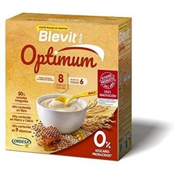 Blevit Plus Optimum 8 Cereales con Miel - Papilla de Cereales para Bebé con 50% de Cereales Integrales - Únicas Papillas para Bebé Sin Dextrinar - Desde los 6 meses - 400g