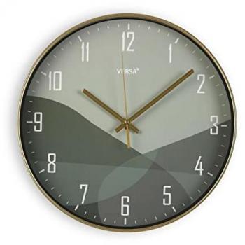 Reloj de Pared Versa Oscuro Moderno, Plástico, 30,5 x 4,3 x 30 cm, Color Verde