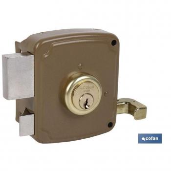 Cerradura sobreponer con cerradero 100mm derecha