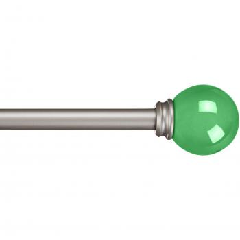 AmazonBasics - Barra de cortinas decorativa de 1,6 cm con remates redondeados, 122 cm, Verde