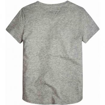 Tommy Hilfiger Lurex Flag Embroidery tee S/s Camiseta, Gris