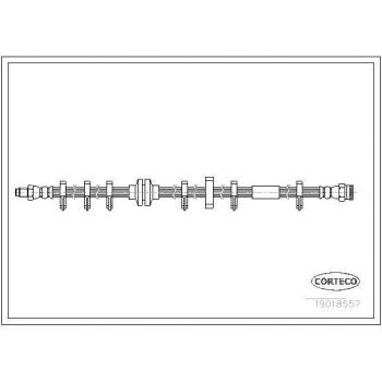 Latiguillo de freno CORTECO 19018557 - manguera de freno, fabricado en goma resistente, alta resistencia a la presión, compatible con sistemas de frenos hidráulicos, longitud específica para modelos de vehículos seleccionados