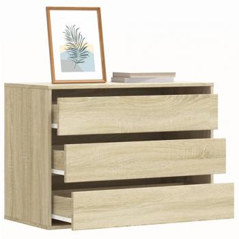 Cajonera de esquina de madera ingeniería en color roble Sonoma, dimensiones 80x41x58 cm, acabado marrón