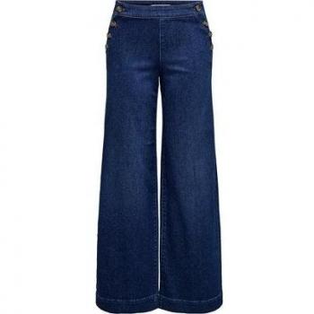 ONLMADISON Women's Flare/Wide Jeans - Dark Medium Blue Denim - 27W 32L