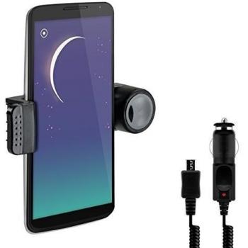 kwmobile soporte para la ventilación del automóvil para Motorola Google Nexus 6 - soporte para las rejillas de ventilación del coche en negro + Dispositivo de carga