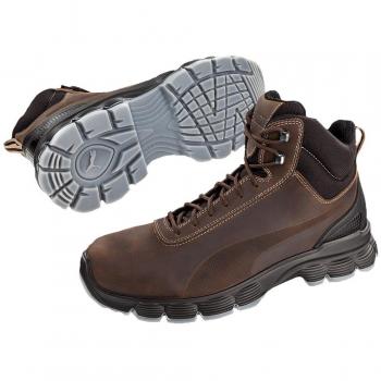 Puma Men's Safety Condor Mid Safety Boots - Brown, Size 6.5