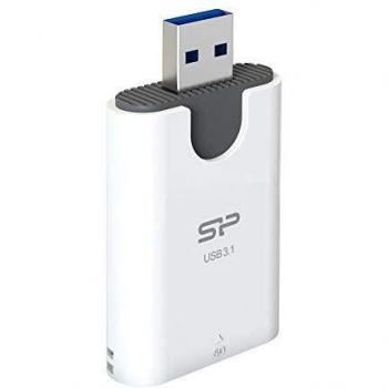 Lector de Tarjetas Silicon Power Combo USB 3.2 Gen 1 Tipo A y Tipo C, SD/MicroSD, Gris y Blanco