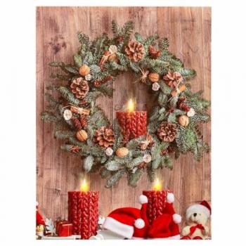 Cuadro Navidad Multicolor Madera Lienzo 30 x 40 cm