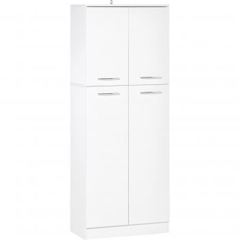 Armario Auxiliar Piscis Homcom 2 Puertas + 5 Estantes Ajustables Blanco 155X59x31 Cm