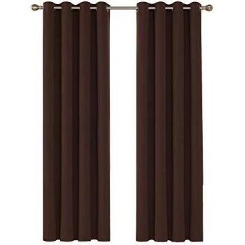 Deconovo Cortinas Opacas de Salón para Ventanas Dormitirio Moderno 140 x 280 cm Chocolate