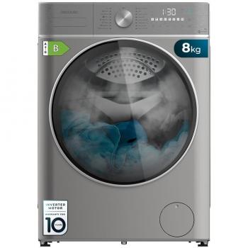 Cecotec Lavadora Secadora Bolero Wash-Dry 8580 Inverter Steel B - Lavadora secadora steel de 8 kg - 5 kg de capacidad y 1400 rpm, 16 programas, motor inverter plus, clase