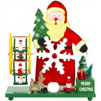 Rueda Panorámica de Navidad Papá Noel con Movimiento Carillón Musical
