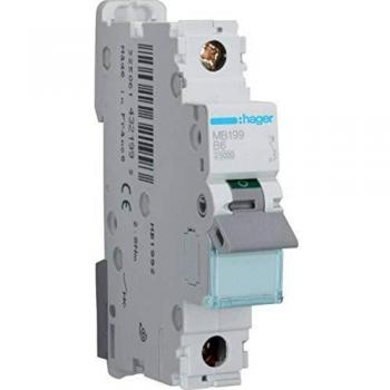 Interruptor Magnetotérmico Hager MB199 1 Polo B Tipo 6A 230/400V 25kA