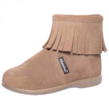 Botas Titanitos Niña Flecos de Serraje Color Topo Talla 20