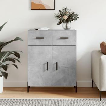 Aparador de madera de ingeniería 69,5x34x90 cm en color gris hormigón, mueble de almacenaje para salón, buffet auxiliar y armario de almacenamiento