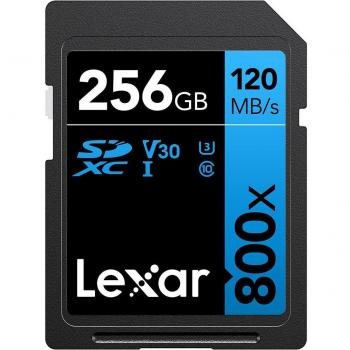 Tarjeta de memoria Lexar SDXC 256GB 800x Serie BLUE