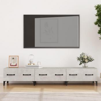 Soporte para TV de madera multicapa gris hormigón 150x34,5x30 cm