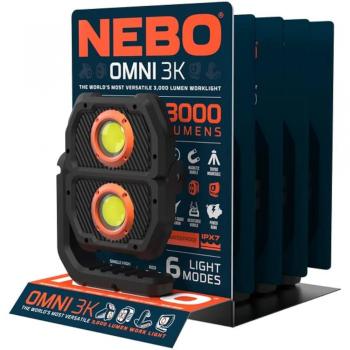 LINTERNA DE TRABAJO NEBO OMNI 3K RECARGABLE 3000 LÚMENES Y POWERBANK