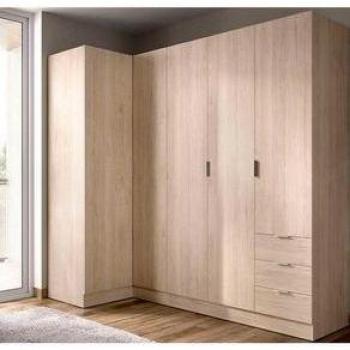 Armario esquinero Essen 2 módulos 4 puertas natural 184x214x91 cm