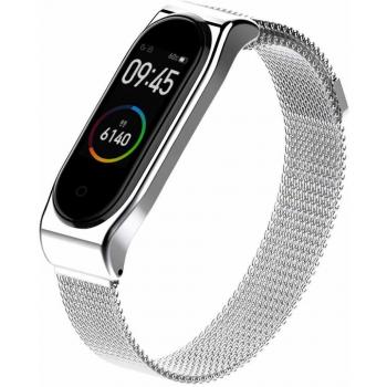 AHANGA Correa para Mi Band 4 Xiaomi Mi Band 3 Correas Metal Pulsera de Actividad Reloj Milanés Wristband Repuesto Bandas de Acero Inoxidable Agradable con Cierre magnético Cerradura Imán Pulseras