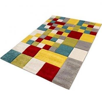 Alfombra Moderna 190x133 cm con Marco Mecánico Ide en Colores Alegres